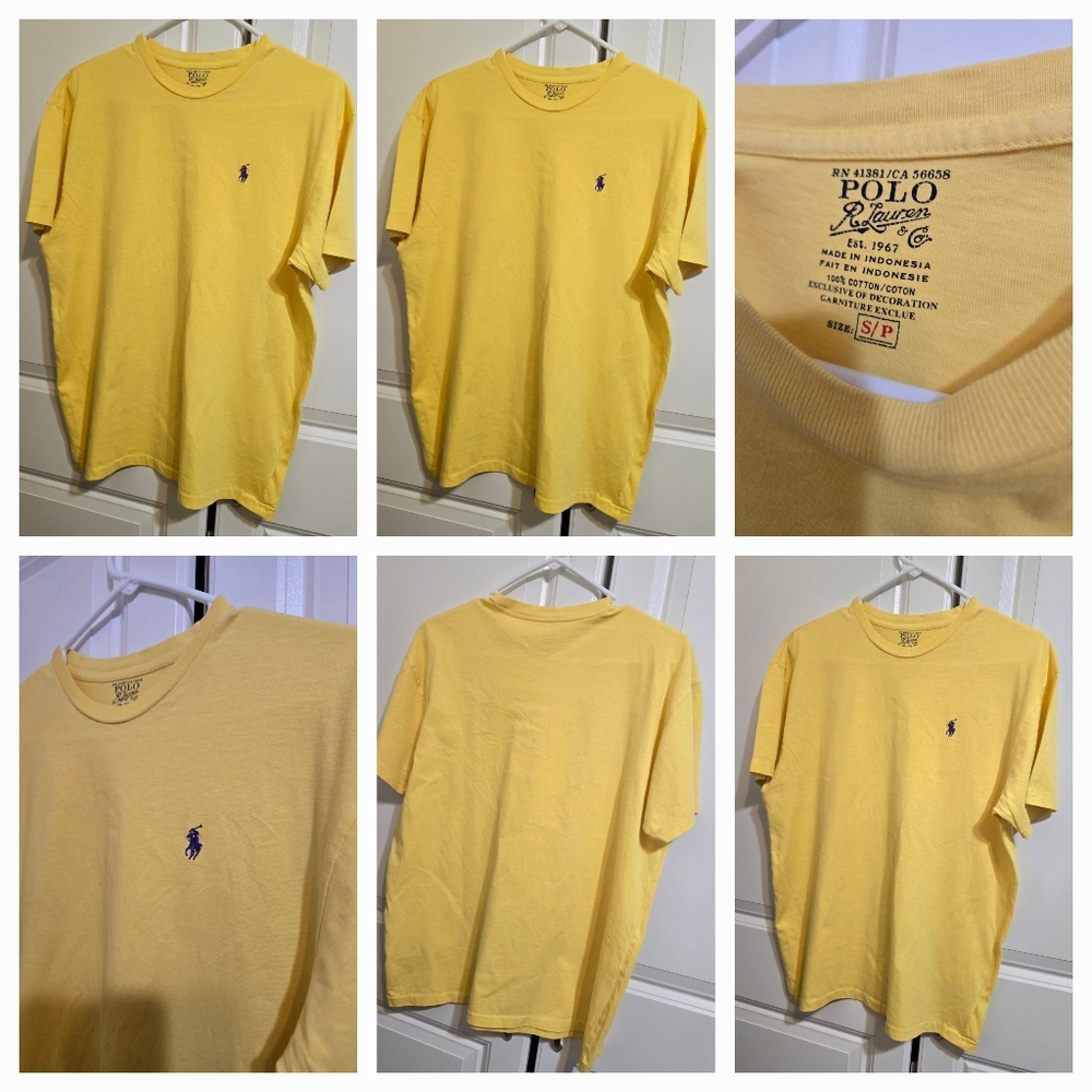 Polo by Ralph Lauren Men's Yellow T-Shirt - Small